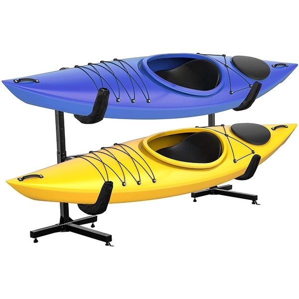 RaxGo Freestanding Kayak Rack, Heavy Duty Storage for Two-Kayak, SUP, Canoe & Paddleboard. Opens flyout.