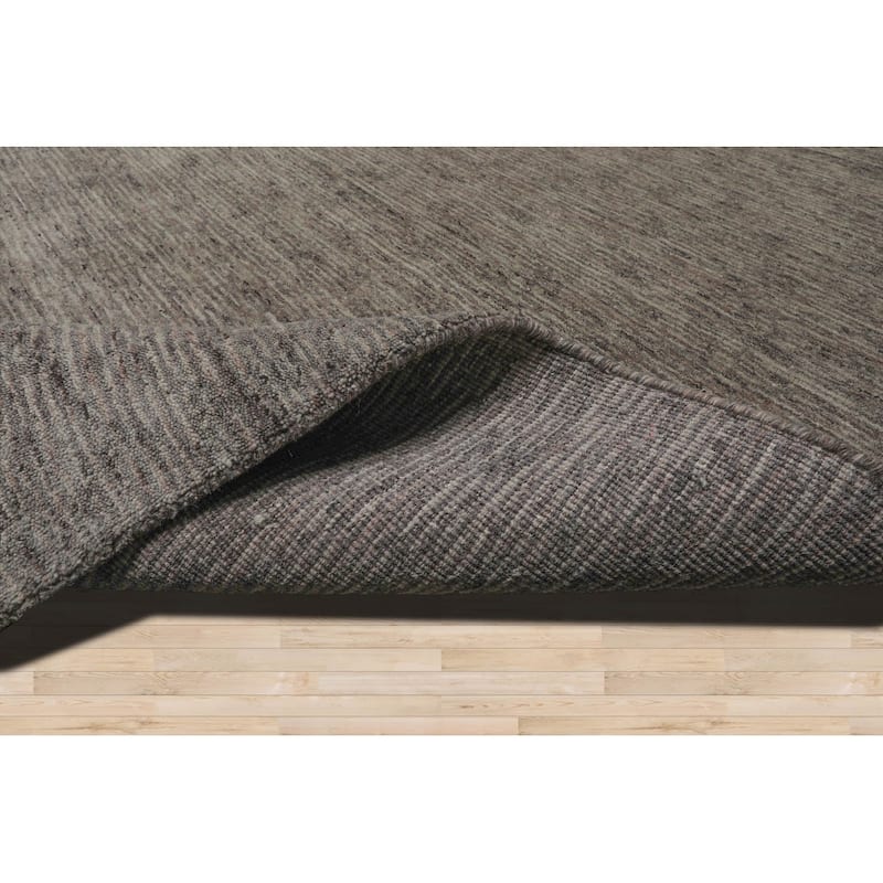 Hand Loomed Tone On Tone Gray Solid Wool Traditional Oriental Rug