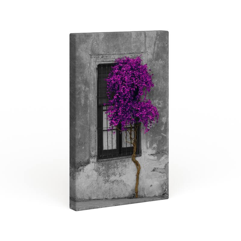 iCanvas "Tree in Front of Window Purple Pop" Canvas Print - 40x26x1.5