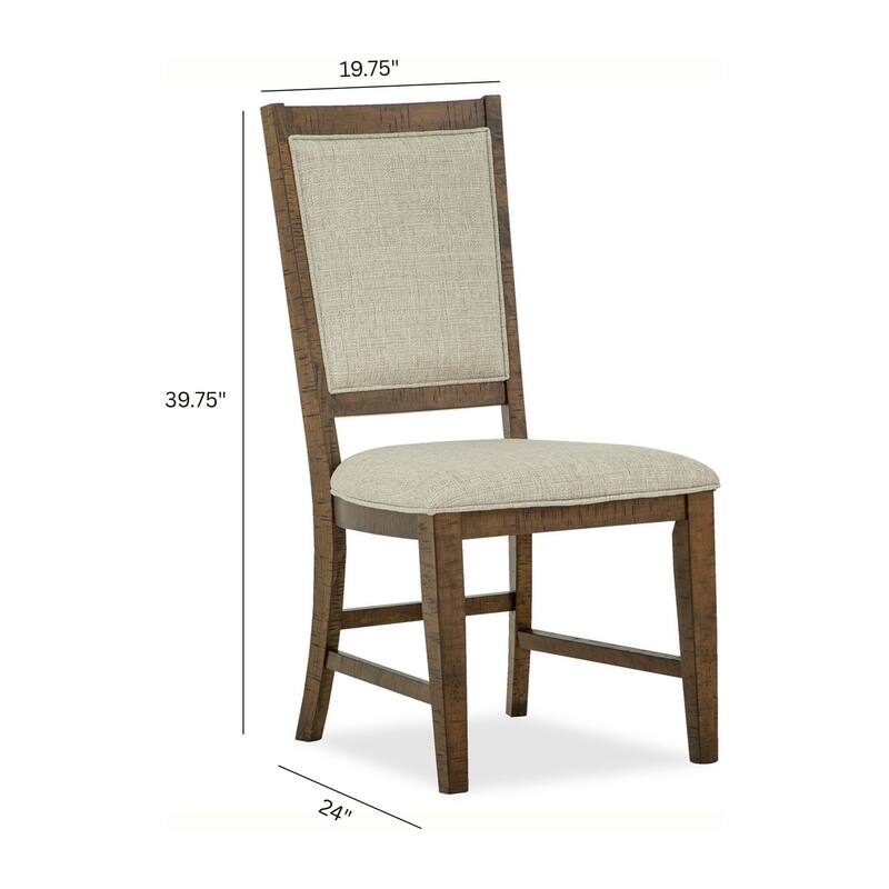 Magnussen Home Bay Creek Toasted Nutmeg Step Upholstered Side Chair Two Pack - 19.75''W x 24''D x 39.75''H