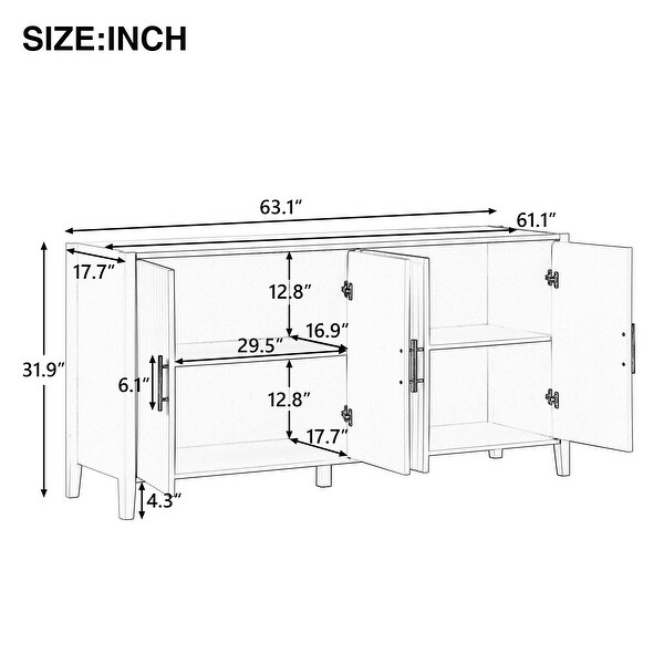 Stylish Accent Storage Cabinet with Ample Shelving for Living Room