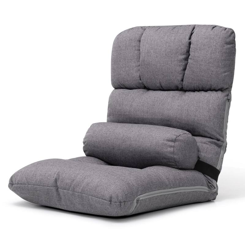 Living Room Accent Chair Adjustable Floor Chair Folding Upholstery Recliner for Meditation or Game