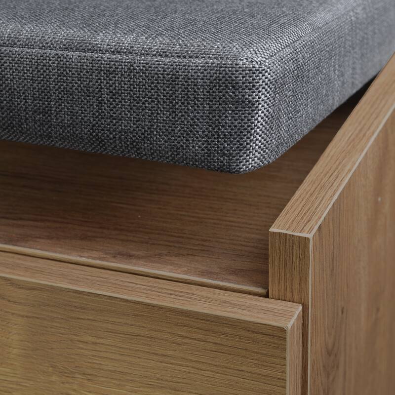 Niche Shoe Storage Cabinet with Shelves and Bench