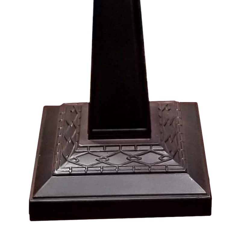 Tiffany Style Table Lamp Mission 22" Tall Stained Glass White Flower Night Stand Bedroom Handmade Amora Lighting