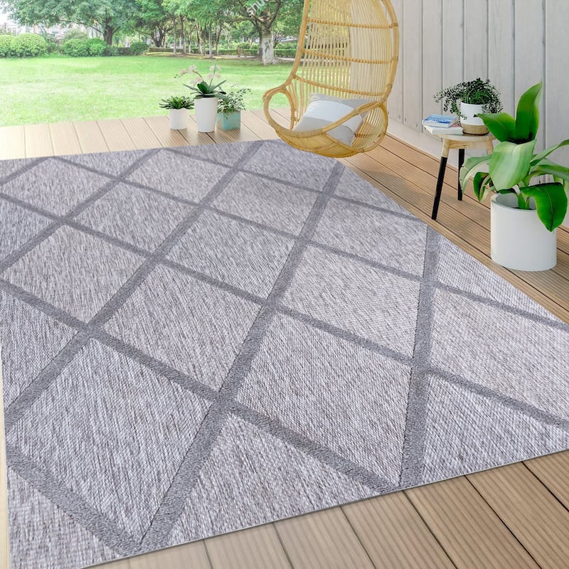 JONATHAN Y Talaia Diamond Trellis Indoor/Outdoor Area Rug