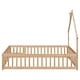 preview thumbnail 107 of 109, Twin/Full Montessori Toddler Floor Bed Frame, Modern House-Shaped Bed Frame with Fence and Full-Length Guardrails for Girls Boys
