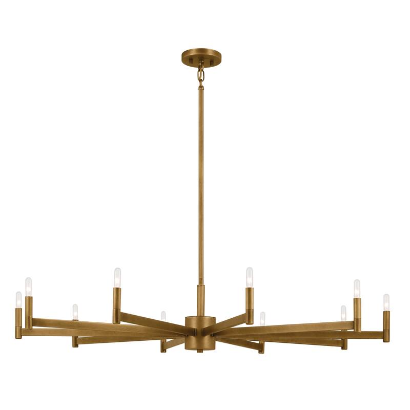 Kichler Lighting Ezro 48 in. 10-Light Chandelier - Natural Brass - 48