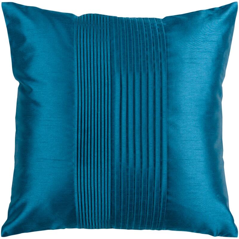 Livabliss Hind Pleated Square 22-inch Decorative Pillow - Cover Only - Teal Blue