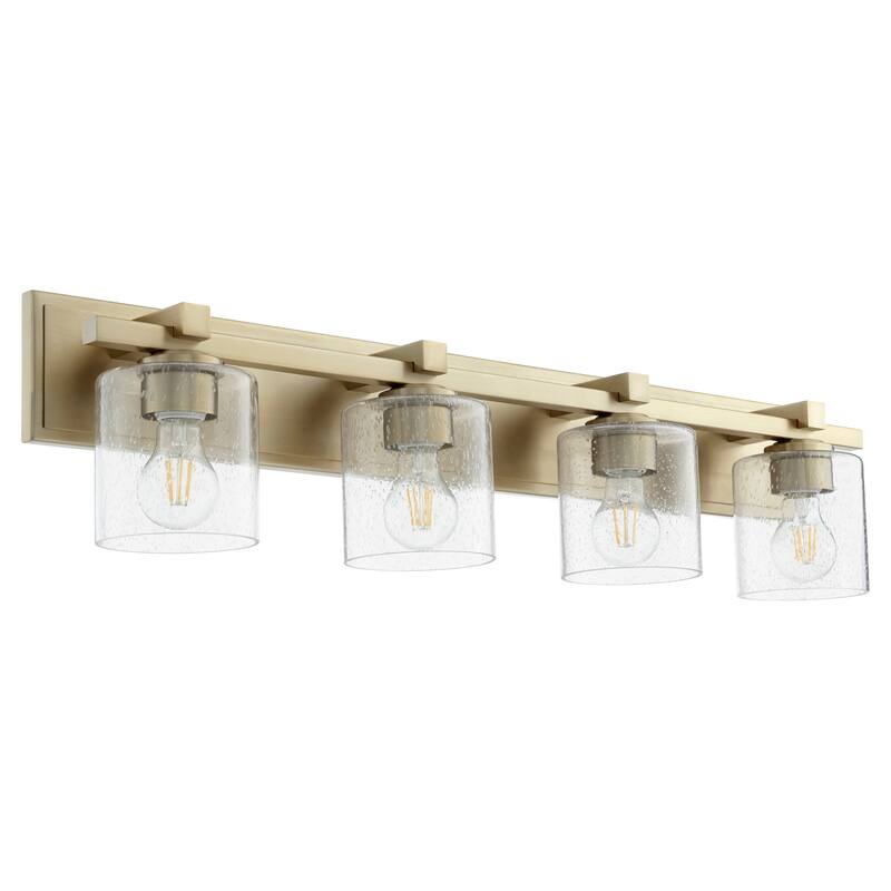 Quorum International 4 Light 33" Wide Bathroom Vanity Light - Aged Brass