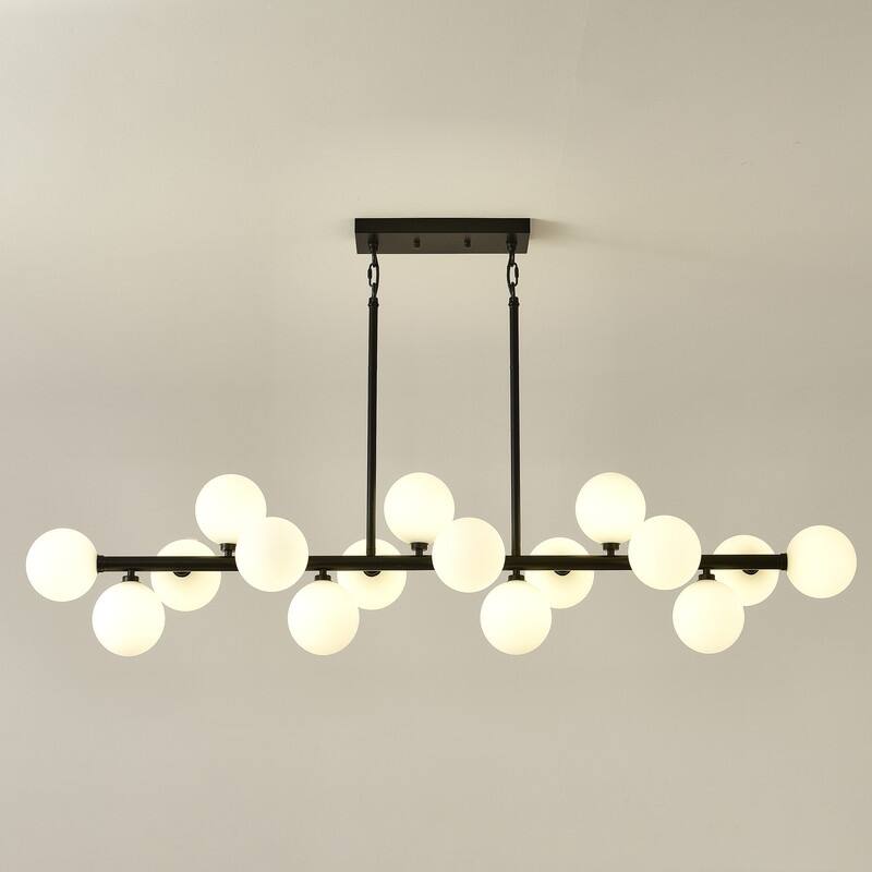 55in Modern Linear Chandeliers Large Pendant Lights Kitchen Island Lighting 16-Light Mid Century Sputnik Chandeliers