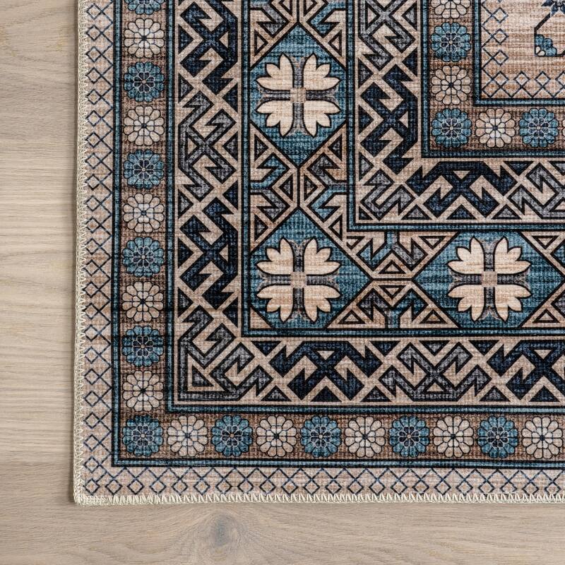 Nuloom Idra Multi Medallion SplashGuard Machine Washable Area Rug