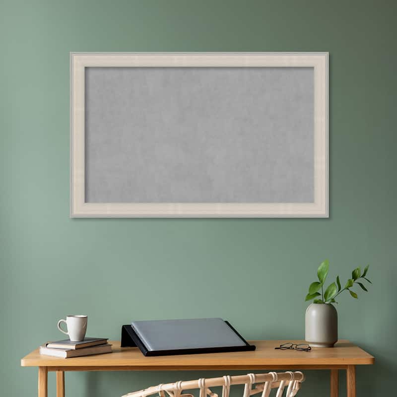 Amanti Art Cottage White Silver Framed Magnetic Board