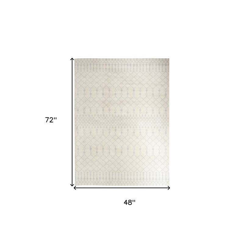 HomeRoots Moroccan Bohemian Rectangle Area Rug - 72.00 in. x 48.00 in. x 0.25 in.
