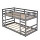 preview thumbnail 25 of 38, Twin Over Twin Pine Wood Bunk Bed with Ladder & Guardrails - Sturdy Design