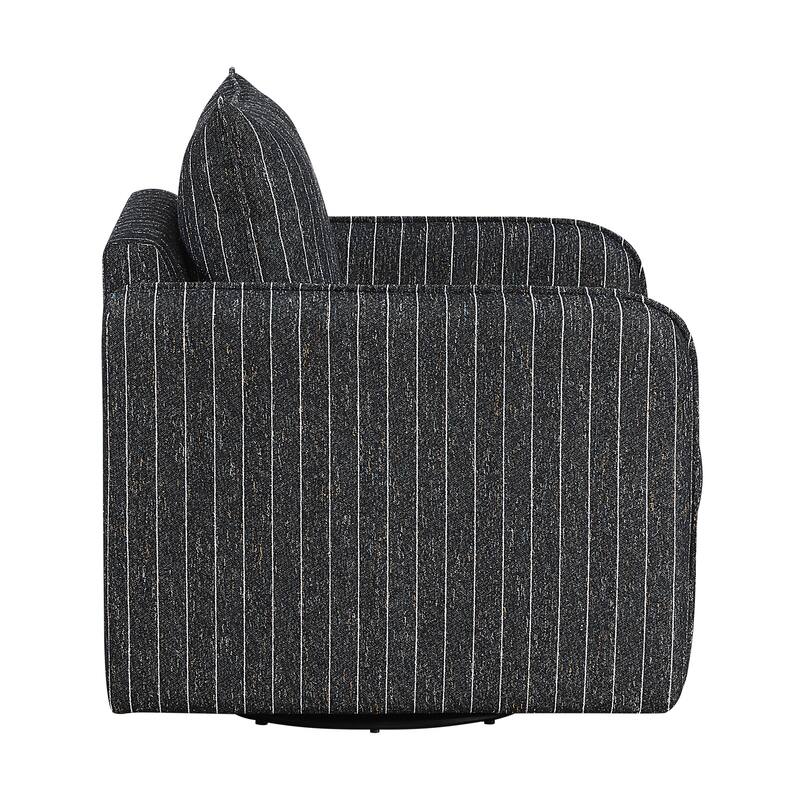 Calmette 31.5" Textured Fabric Swivel Chair with 360-Degree Motion