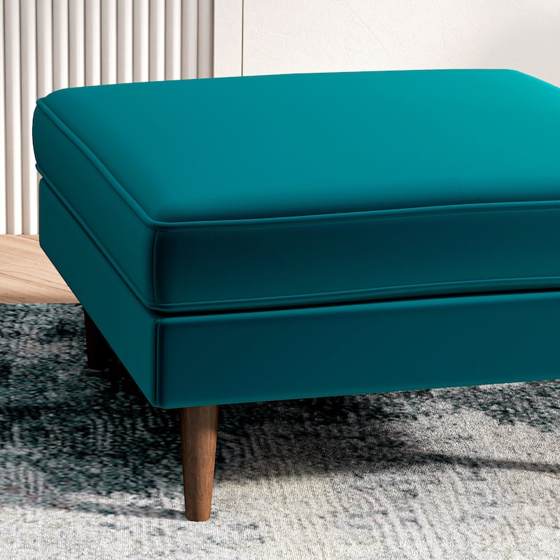 Felicia Mid-Century Upholstered Velvet Ottoman