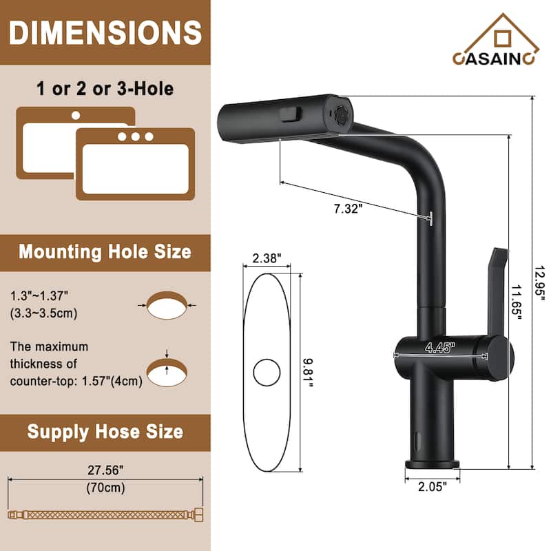 Single Handle Pull Down Sprayer Kitchen Faucet with Motion Sense Wave, Power Boost