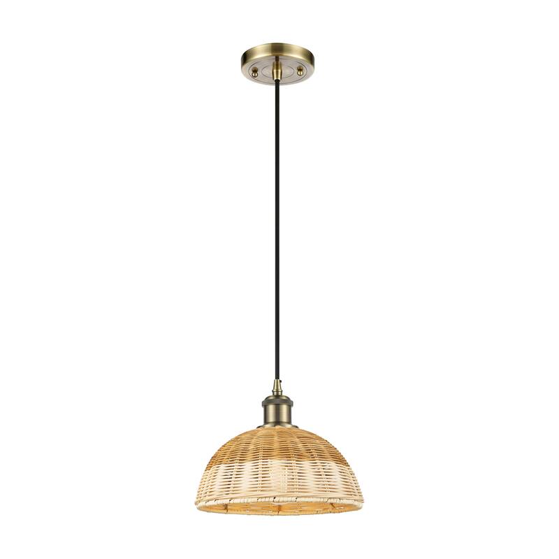 Innovations Lighting Endless Possibilities Ballston - Bristol Natural II - 1 Light 9" Cord Hung Mini Pendant - Antique Brass