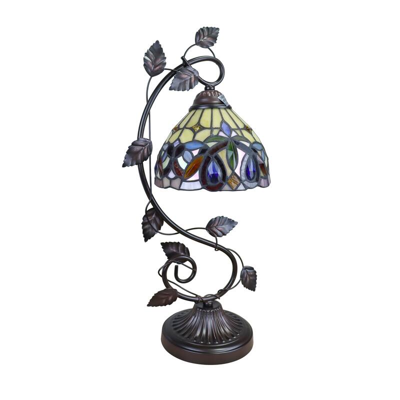 Tiffany-Style Victorian Design 1-light Dark Bronze Table Lamp