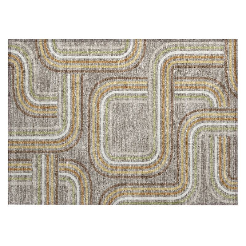 Machine Washable Indoor/ Outdoor Modern Leawood Chantille Rug