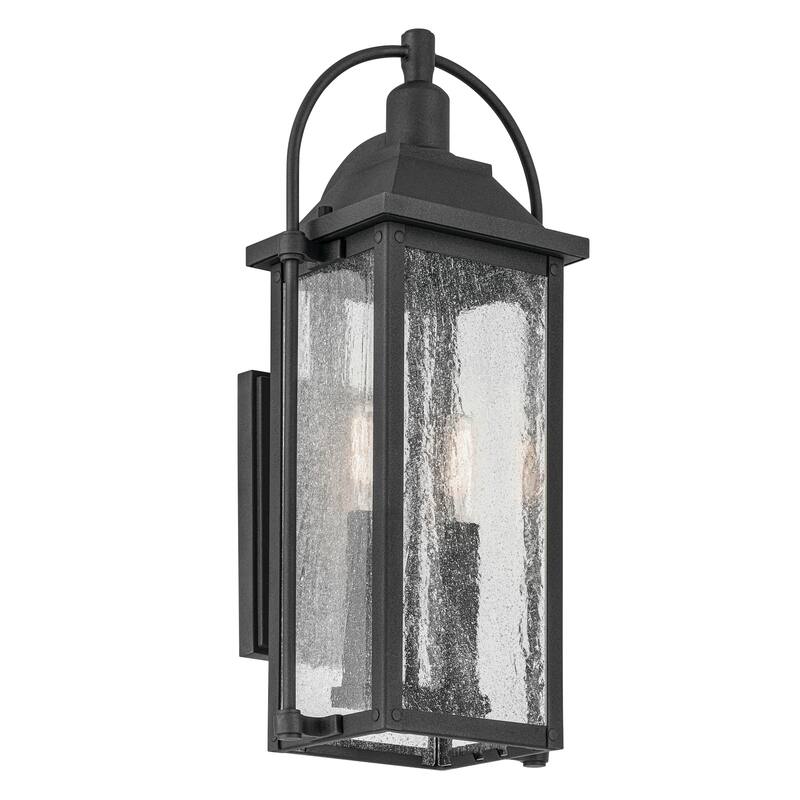 Kichler Lighting Harbor Row 2-Light Textured Black Outdoor Wall Sconce - 18.5 in