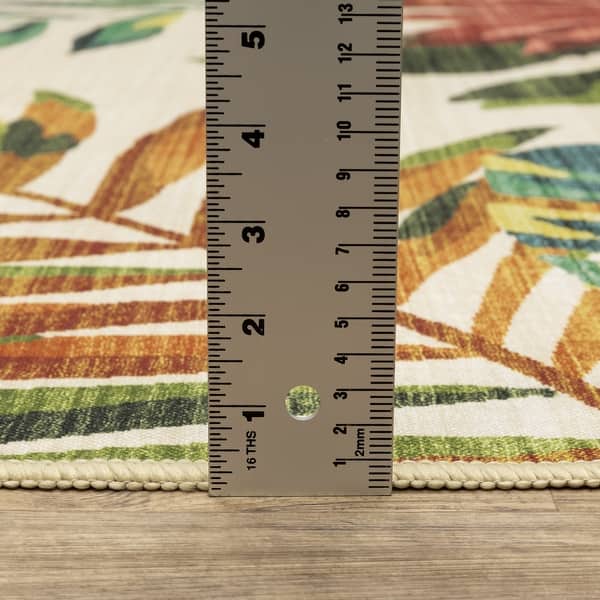 Style Haven Flores Tropical Beige/Multi Indoor-Outdoor Washable Rug ...