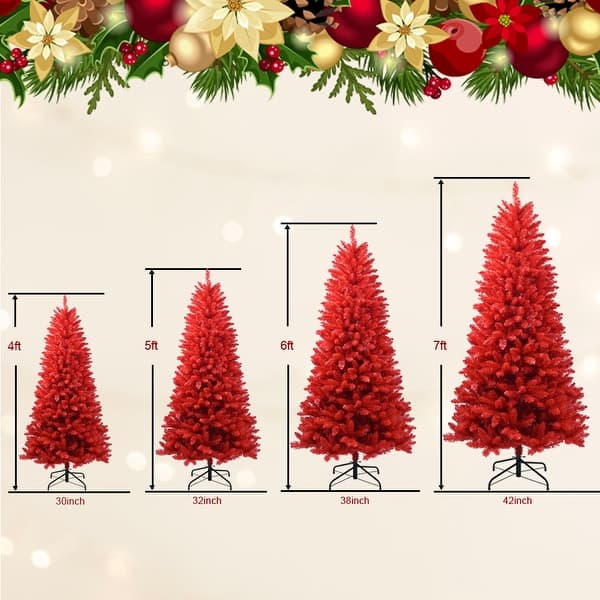 5ft PVC Christmas Automatic Tree Environmentally Friendly Fireproof Artificial Christmas Red