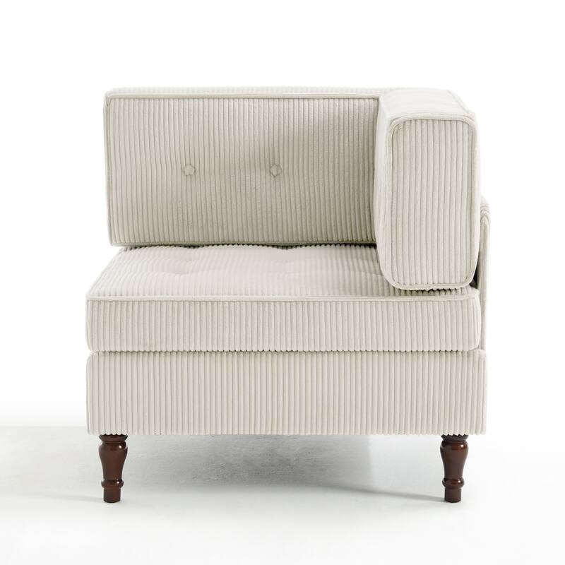 Modern Corduroy Corner Armchair Armless Chair sofa