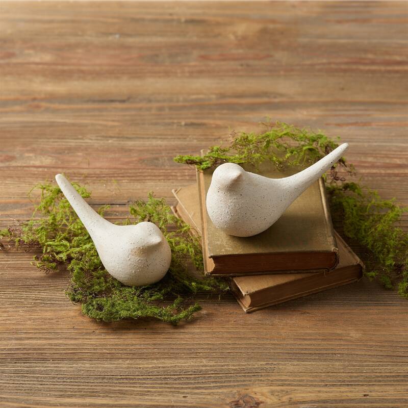 Speckled Sitting Birds Figurine - 6.25" - Set of 4