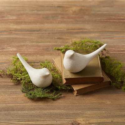 Speckled Sitting Birds Figurine - 6.25" - Set of 4