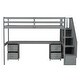 preview thumbnail 27 of 36, Multi-function Design Twin Size Wood Loft Bed with Built-in Desk,Double Drawers and Storage Staircase,Full-Length Guardrail