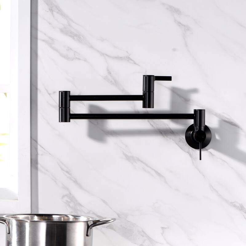 Luxier Contemporary KTS17 2-Handle Wall-Mounted Pot Filler