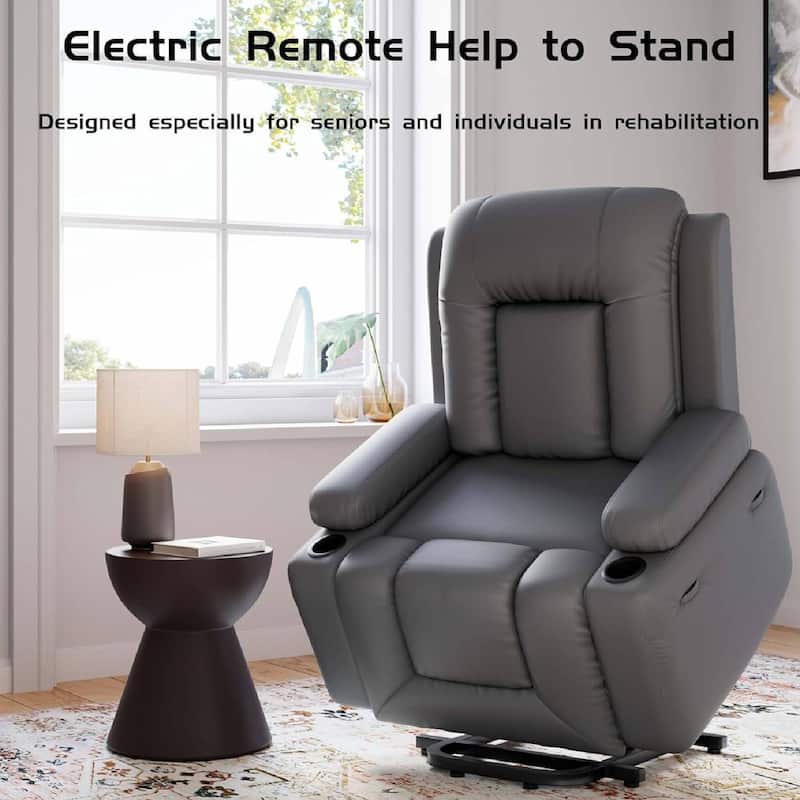 Oversized Power Lift Recliner Sofa Chair with Heat & Massage for Living Room, Bedroom