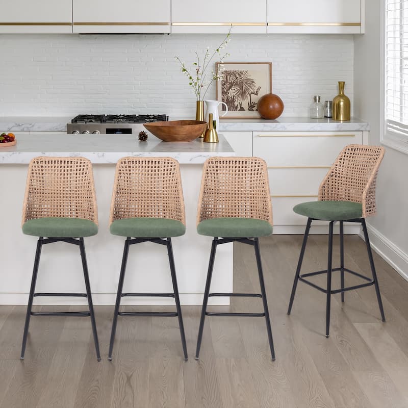 28.8" Indoor Swivel Wicker Barstools