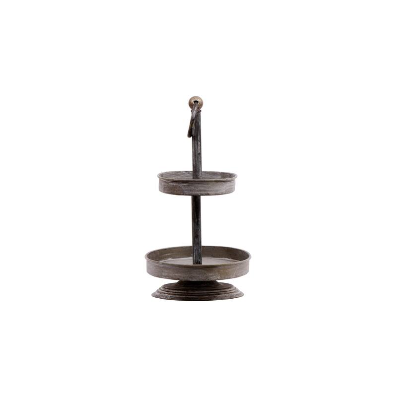 Decorative Metal 2-Tier Tray