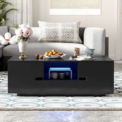 Rectangle LED Coffee Table with 16 Color LED Lights-47x23''