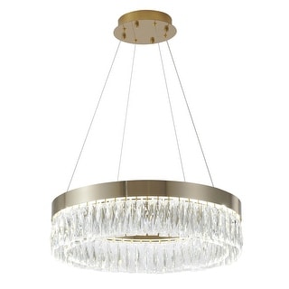 Gold LED Chandelier With Clear Crystal Accents - Bed Bath & Beyond ...