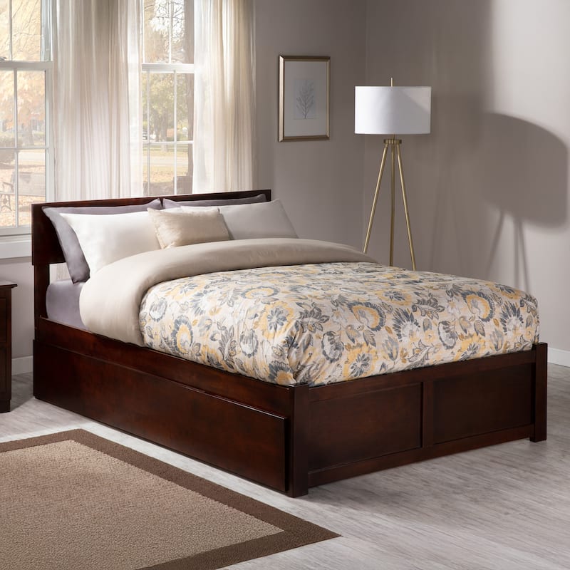 AFI Orlando Platform Bed with Footboard & Twin XL Trundle
