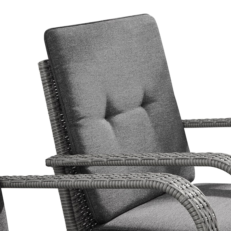 Corvus Hawaii 3-Piece Outdoor Wicker Rocking Chair Set with Side Table
