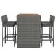 preview thumbnail 4 of 13, 5-Piece Outdoor Wicker Counter Height Dining Set with Removable Cushion and Acacia Wood Table Top