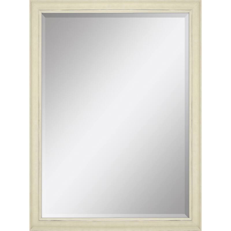 HomeRoots 40" White Solid Wood Framed Accent Mirror - 28.00 in. x 40.00 in. x 2.00 in.