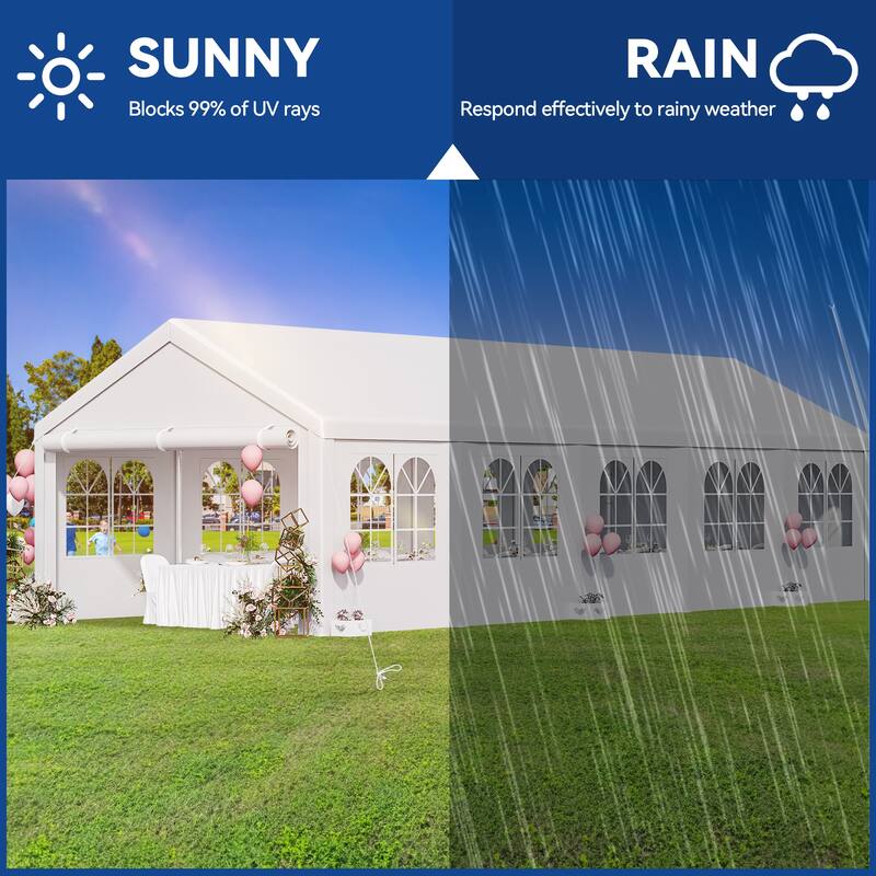 Outdoor White Party Tent Canopy with Windows