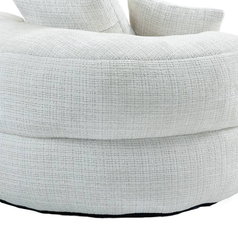 Chenille High Back Lazy Sofa with 3 Pillows and Oversized Bean Bag Chair