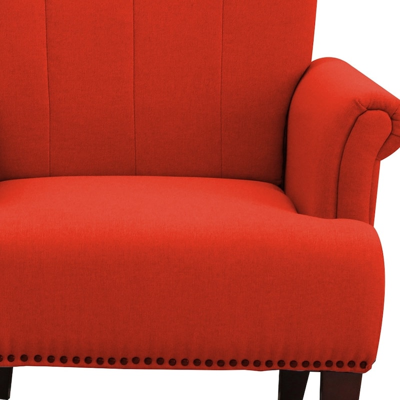30-inch Arm Chair with Nailhead Trim and Sturdy Brown Legs