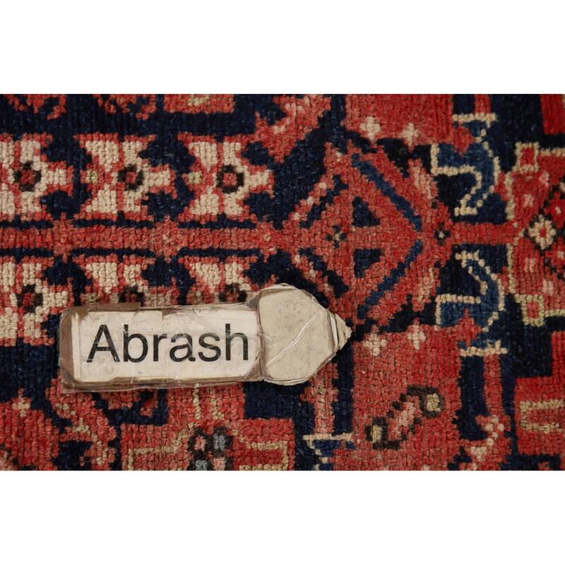 Geometric Malayer Vintage Persian Runner Rug Handmade Wool Carpet - 3'6" x 10'2"