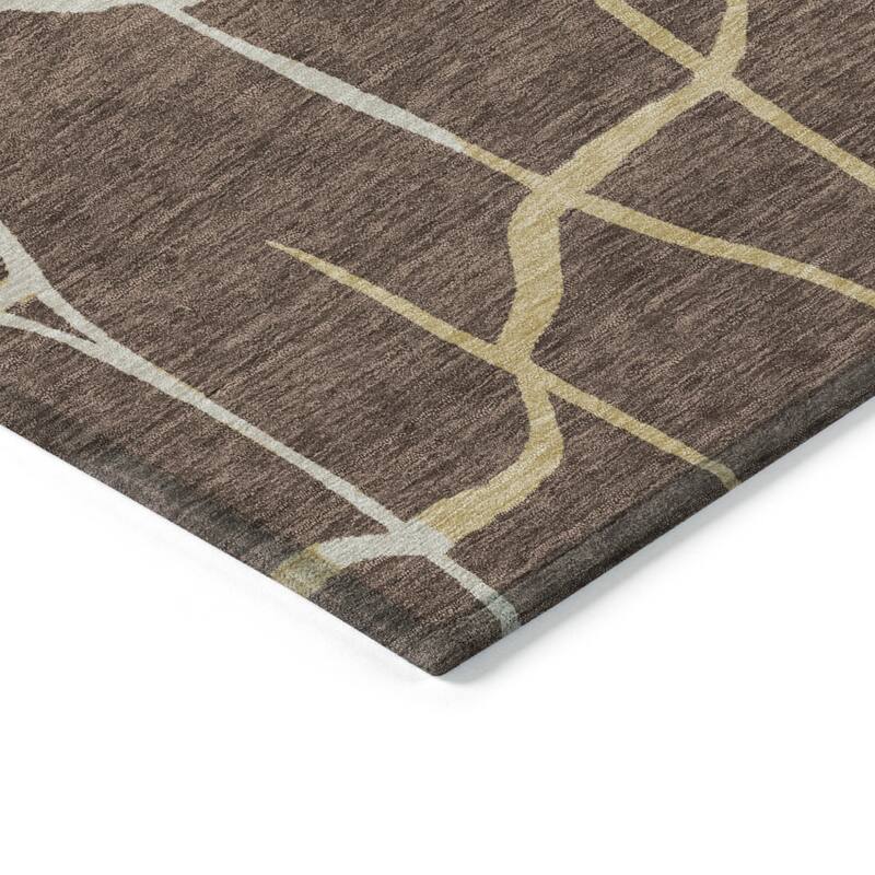 HomeRoots Abstract Transitional Rectangle Outdoor Rug