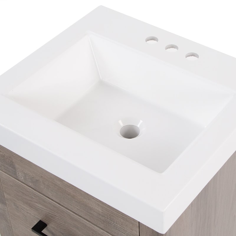 Spring Mill Nixie 18.5" Small Bathroom Vanity With Cabinet, Drawer, and White Sink Top
