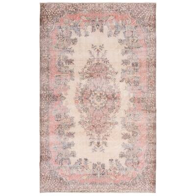 ECARPETGALLERY Hand-knotted Antalya Vintage Beige Wool Rug - 5'10 x 9'9