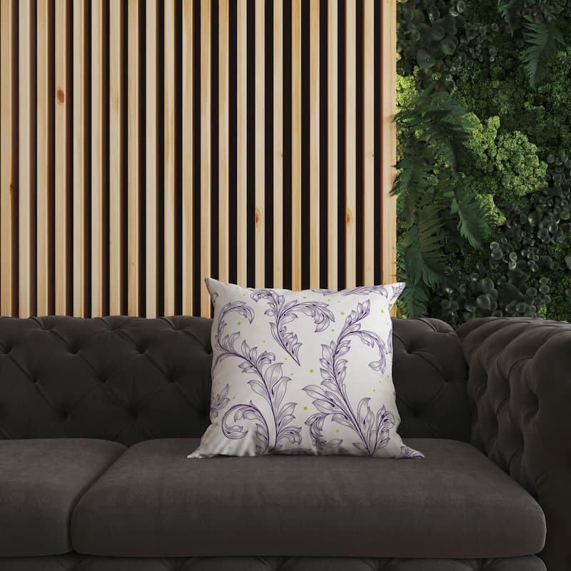 White And Violet Petal Perfection Indoor/Outdoor Throw Pillow Zipper