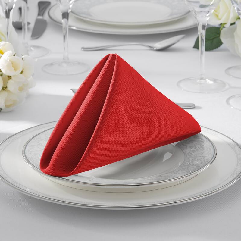 12 Pack 17 Inch Polyester Cloth Dinner Napkins for Party Restaurant